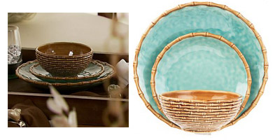 Teal & Gold plaited plates & bowls from CMV Home